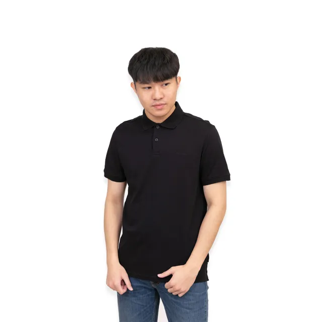 【Calvin Klein 凱文克萊】polo衫 刺繡logo 短袖 素T CK 上衣 下擺開衩 平輸品(CK 短袖 polo衫)