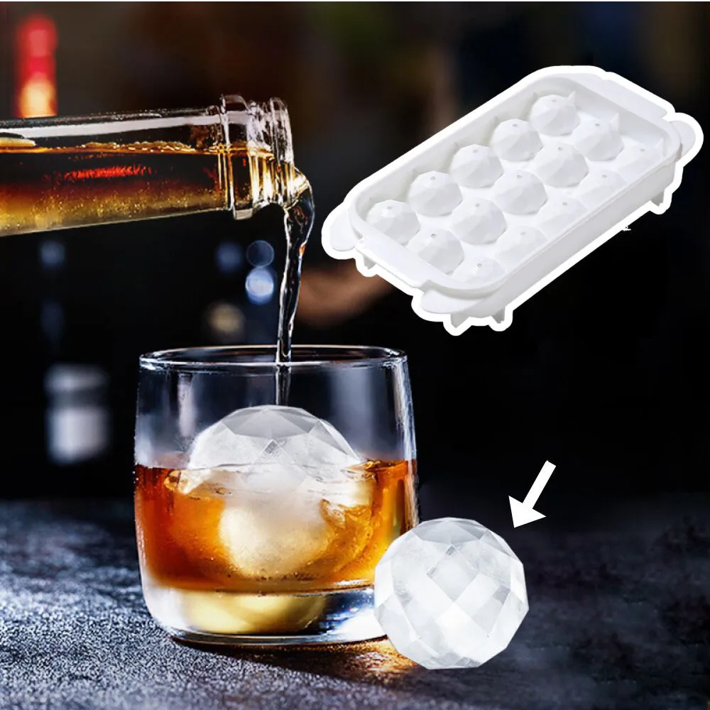 【製冰器具】專業調酒用小圓球製冰盒15格(冰塊盒 圓形冰塊模具 威士忌 儲冰盒 冰格 球狀冰磚 巧克力 烘培)