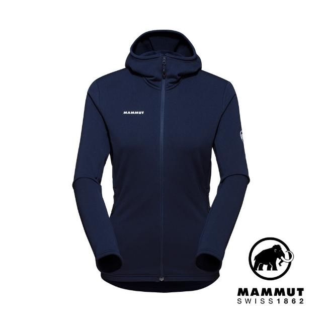 【Mammut 長毛象官方直營】Aconcagua Light ML Hooded Jkt 輕量刷毛連帽外套 海洋藍 女款 #1014-04410