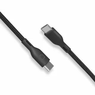 【RHINOSHIELD 犀牛盾】USB-C to USB-C 黑色編織傳輸/充電線 1公尺(Android/iPad適用Type C)