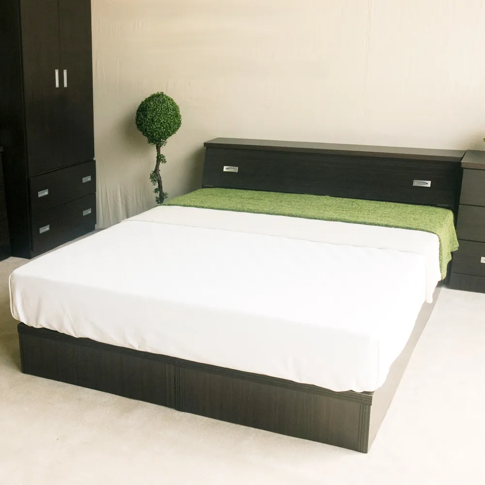 【YUDA 生活美學】房間組3件組 加大6尺  收納床頭箱+床底+床頭櫃  床底組/床架組