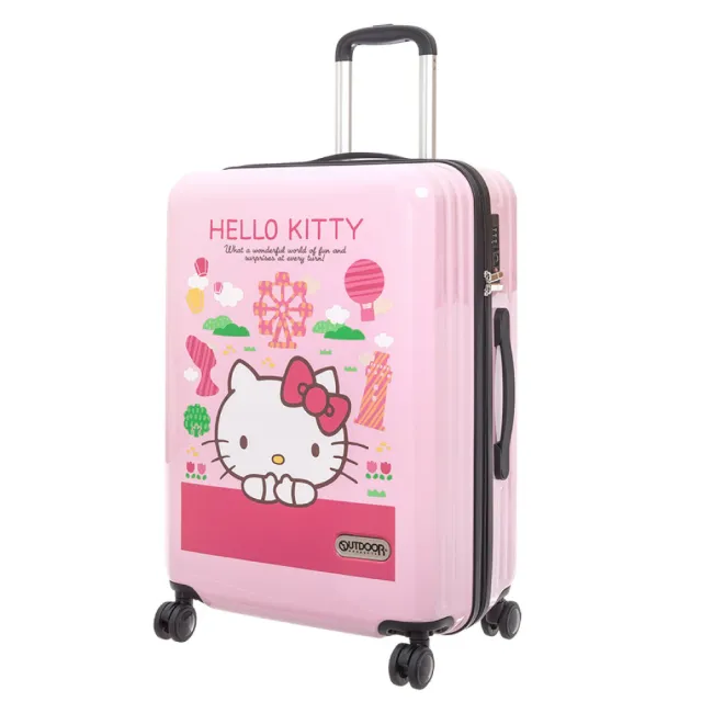 【OUTDOOR 官方旗艦館】Hello Kitty聯名款台灣景點24吋行李箱-粉紅色 ODKT21A24PK