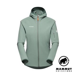 【Mammut 長毛象官方直營】Madris Light ML Hooded Jacket 防風刷毛連帽外套 玉石綠 女款 #1014-03851