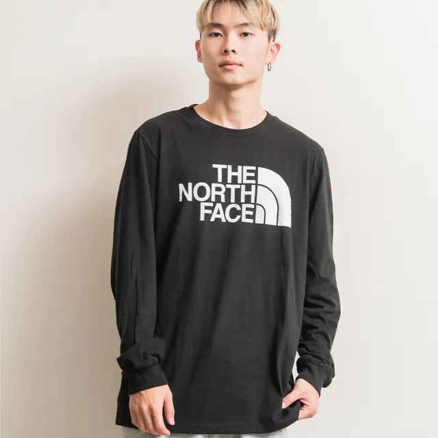 The North Face】北臉美線男版經典大LOGO 薄長袖長袖T恤上衣(平輸品