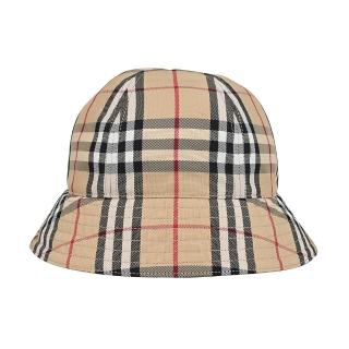 【BURBERRY 巴寶莉】格紋尼龍漁夫帽(經典米)