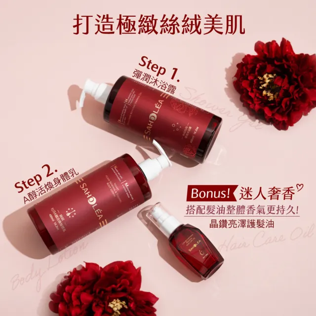 【SAHOLEA 森歐黎漾】絲絨牡丹A醇活煥身體乳(480ml)