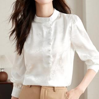 【ONEY 歐妮】★長袖OL中國風襯衫(七分袖/中山領/上衣/女裝)