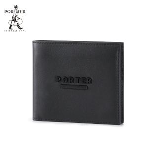 【PORTER INTERNATIONAL】斯文品味STRIKE真皮雙折短夾(黑)