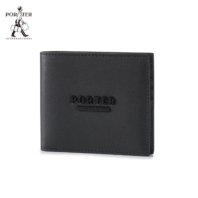 【PORTER INTERNATIONAL】斯文品味STRIKE真皮雙折短夾(黑)