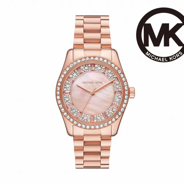 Michael Kors 官方直營】Lexington 璀璨羽翼環鑽女錶玫瑰金不鏽鋼錶帶