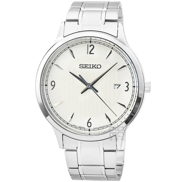 SEIKO 精工 精工大錶徑石英鋼帶男錶-白色(SGEH79J1 日本版)