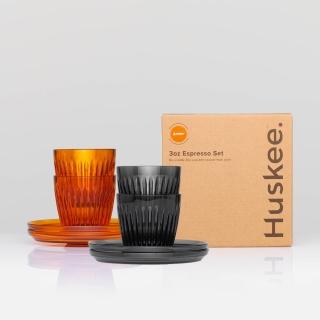 【Huskee】澳洲 Huskee Renew 環保杯盤組 3oz/ 90ml(2入組/ Tritan/ 咖啡杯)