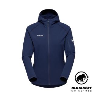 【Mammut 長毛象官方直營】Madris Light ML Hooded Jacket 防風刷毛連帽外套 海洋藍 女款 #1014-03851