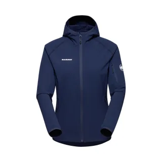 【Mammut 長毛象官方直營】Madris Light ML Hooded Jacket 防風刷毛連帽外套 海洋藍 女款 #1014-03851