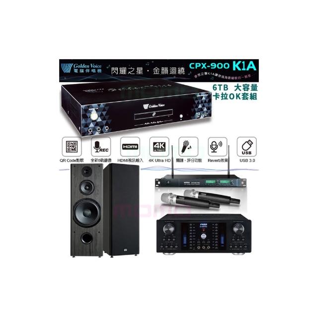 【金嗓】CPX-900 K1A+FNSD AK-8800 PRO+ACT-869+OK-901B(6TB點歌機+擴大機+無線麥克風+專業落地型喇叭)