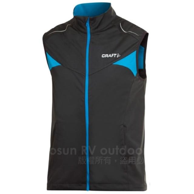 【CRAFT】男 PXC HIGH PERFORMANCE VEST 風暴 保暖防風跑步背心(1901718-9330 黑/藍)
