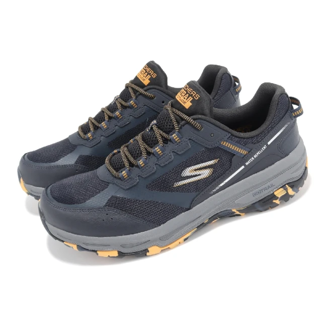 SKECHERS 越野跑鞋 Go Run Trail Altitude 男鞋 藍 橘 緩衝 防潑水 郊山 健走 運動鞋(220917-NVMT)