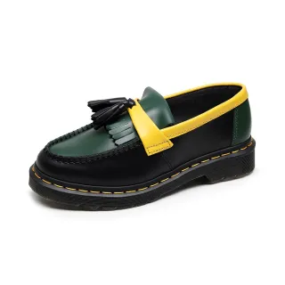 【SOFT WALK 舒步】真皮樂福鞋 手工樂福鞋/真皮彩線手工縫線個性流蘇樂福鞋(綠)