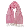 【COACH】經典馬車LOGO喀什米爾羊毛寬版圍巾/披巾-義大利製(粉色)