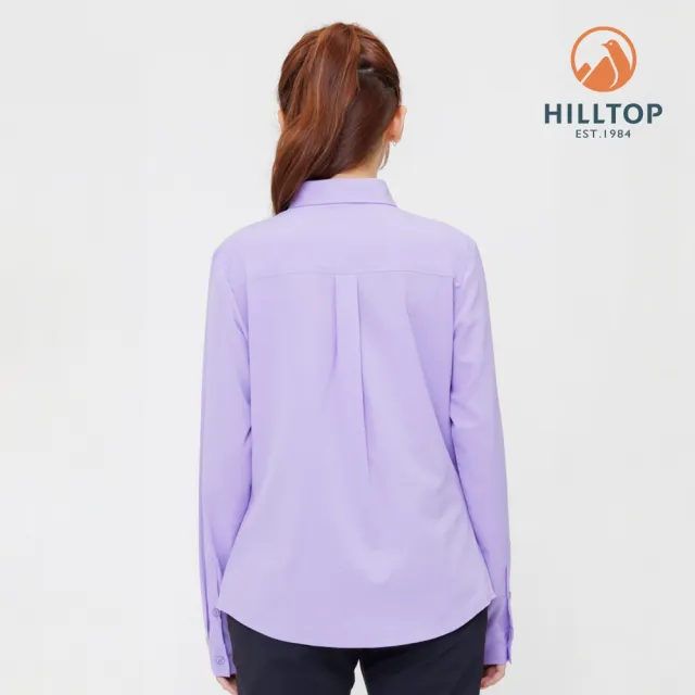 【Hilltop 山頂鳥】吸濕快乾抗UV彈性長袖襯衫 女款 紫｜PC05XF23ECJ0