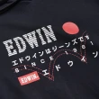 【EDWIN】男女裝 東京散策系列 EDWIN印象連帽長袖T恤(黑色)
