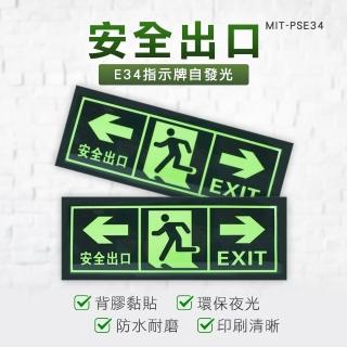 【精準科技】停電逃生方向 標識貼紙 逃生指示燈 安全出口 消防出口 安全逃生 消防標識牌/2入組(550-PSE34)