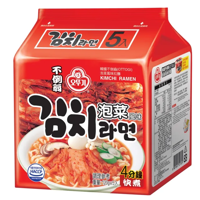 韓國不倒翁OTTOGI 泡菜風味拉麵(120g*5)
