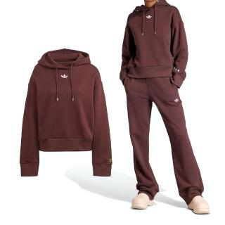 【adidas 愛迪達】Hello Kitty Hoodie 女款 咖啡色 凱蒂貓 休閒 運動 帽T 長袖 上衣 IJ8275