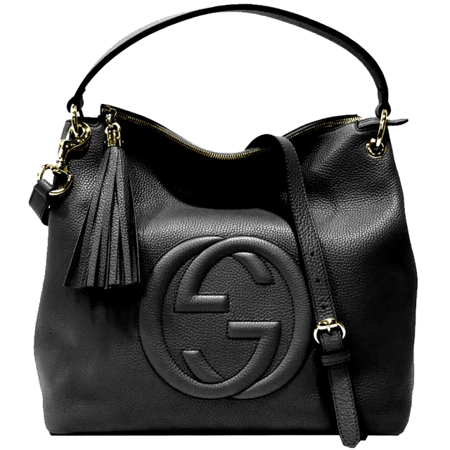 GUCCI 古馳 GG Logo 尼龍帆布拼皮革拉鍊斜背包(