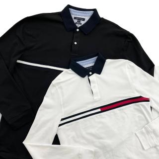 【Tommy Hilfiger】長袖polo衫 現貨 湯米 長袖 大尺碼 polo衫 下擺開衩 平輸品(polo衫)