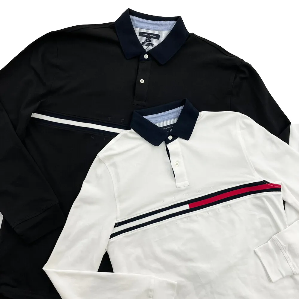 【Tommy Hilfiger】長袖polo衫 現貨 湯米 長袖 大尺碼 polo衫 下擺開衩 平輸品(polo衫9447DG3)