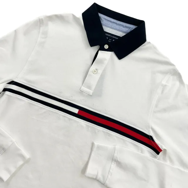 【Tommy Hilfiger】長袖polo衫 現貨 湯米 長袖 大尺碼 polo衫 下擺開衩 平輸品(polo衫9447DG3)
