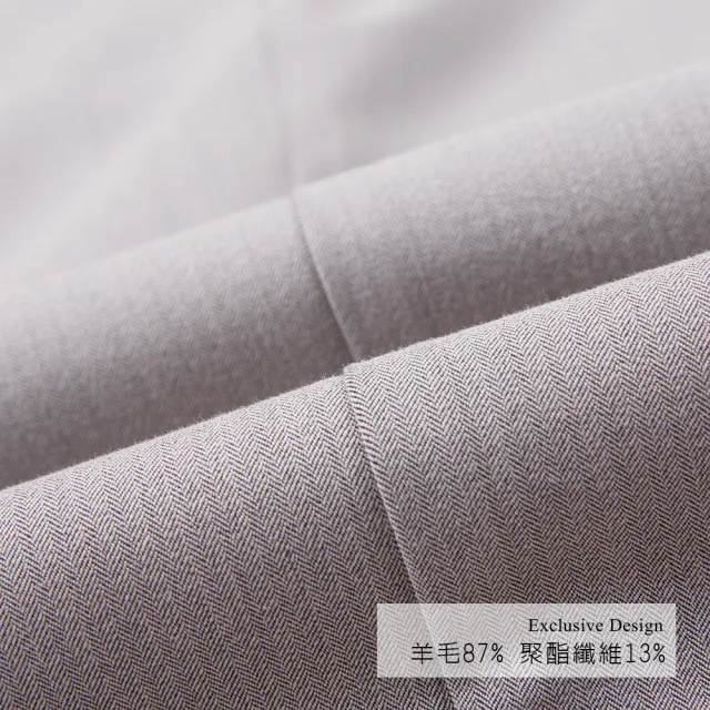 【ROBERTA 諾貝達】男裝 灰色平口休閒褲-時尚年輕剪裁-日本素材(台灣製)