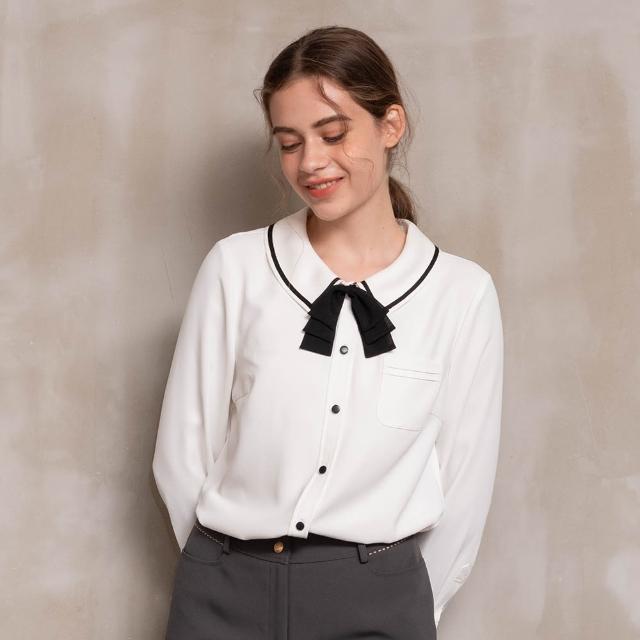 【perng yuh 芃諭名品】俐落簡雅 雪紡 翻領 上衣(2023 AW Collection｜2C秋冬系列)