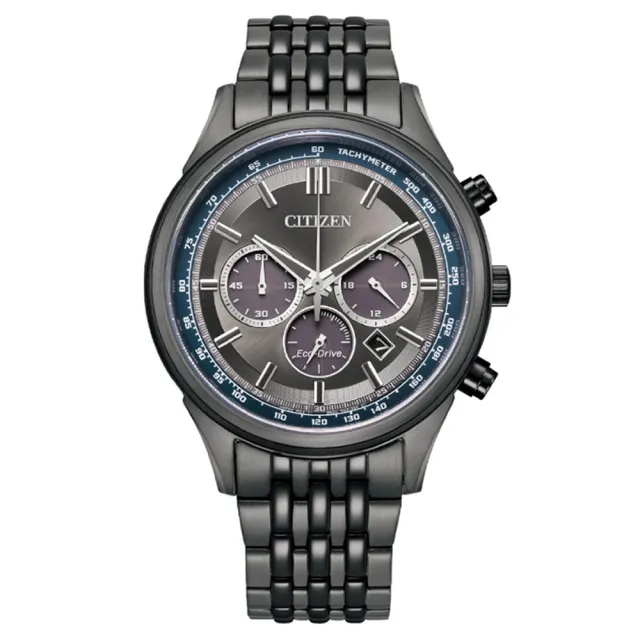 【CITIZEN 星辰】Chronograph系列 三眼計時光動能腕錶 禮物推薦 畢業禮物(CA4417-85H)