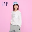 【GAP】男童裝 Logo印花圓領長袖T恤-白色(889596)