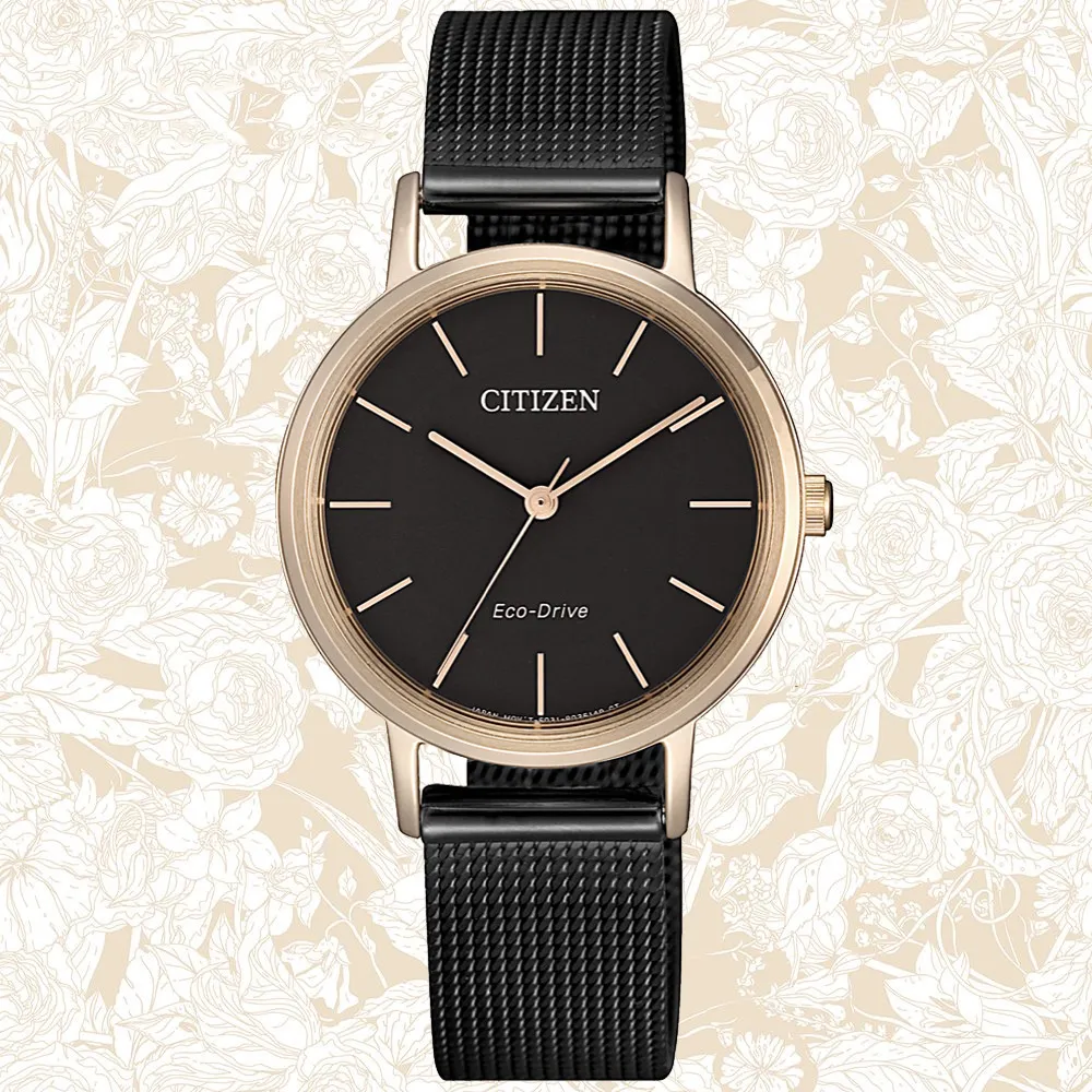 【CITIZEN 星辰】LADYS系列 簡約時尚 米蘭帶 光動能腕錶 母親節 禮物 推薦(EM0577-87E)