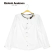 【Kinloch Anderson】圓領氣質荷葉造型雪紡上衣 金安德森女裝(KA0971010 粉紫/清新白)