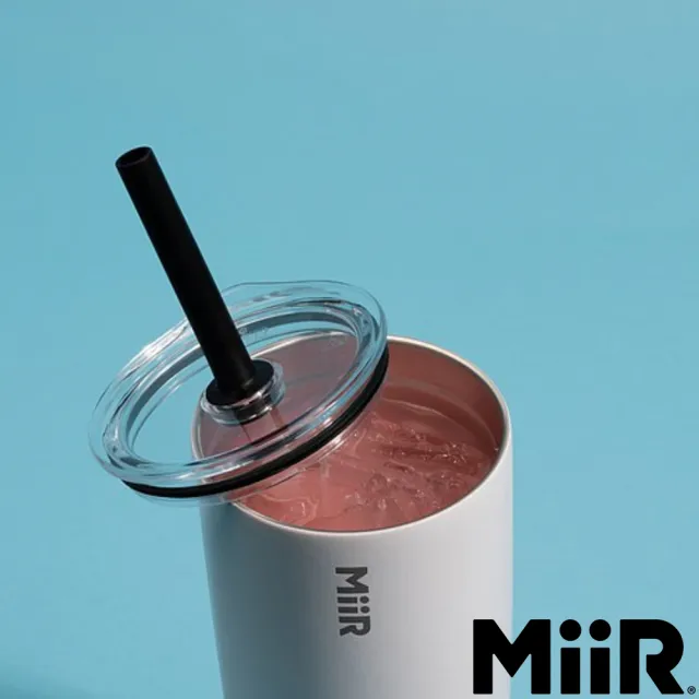 【MiiR】Straw Tumbler 雙層真空 保溫/保冰 吸管上蓋 隨行杯 16oz/473ml(時尚白)