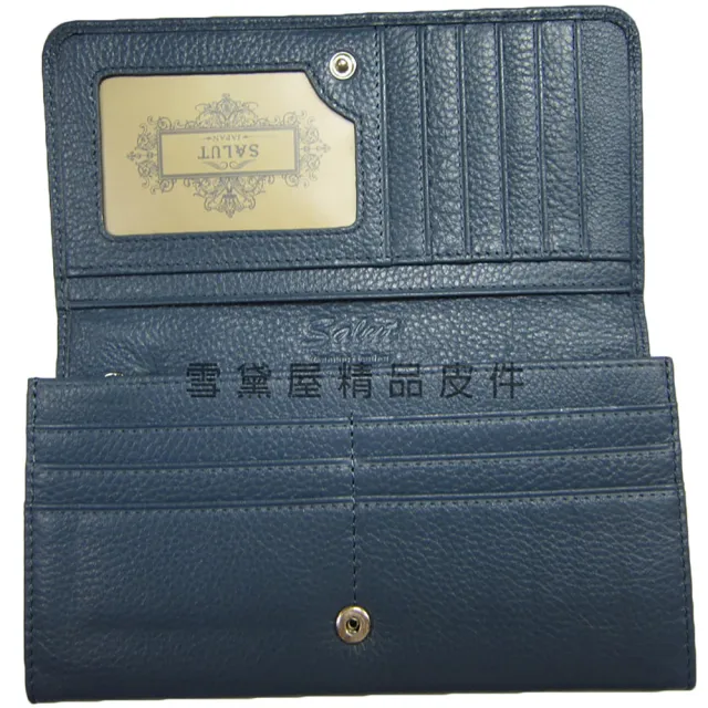 【SNOW.bagshop】雙11 Salut 長夾 中性 專櫃夾 進口品牌 100%進口皮革 長型夾 二折暗釦型設計 大方 大容量 