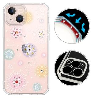 【KnowStar】iPhone 系列 鏡頭全包覆彩鑽防摔魔方軍規手機殼-雪球花(i16ProMax/i15Pro/i14Pro/i13/i12/i11)