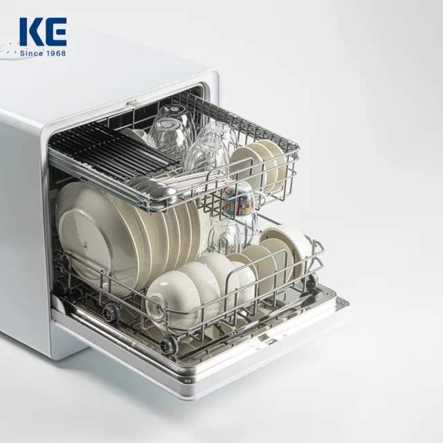 桌上型洗碗機 KDW-236W(6人份免安裝洗烘碗機、最高溫80度C、UV殺菌)