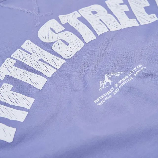 【5th STREET】女裝發泡印花寬版長袖T恤-共3色