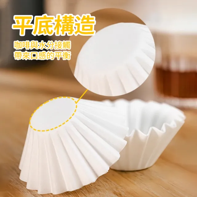 【ANTIAN】100入組 蛋糕型一次性手沖咖啡濾紙 泡茶葉過濾紙 155/185型波紋咖啡濾紙