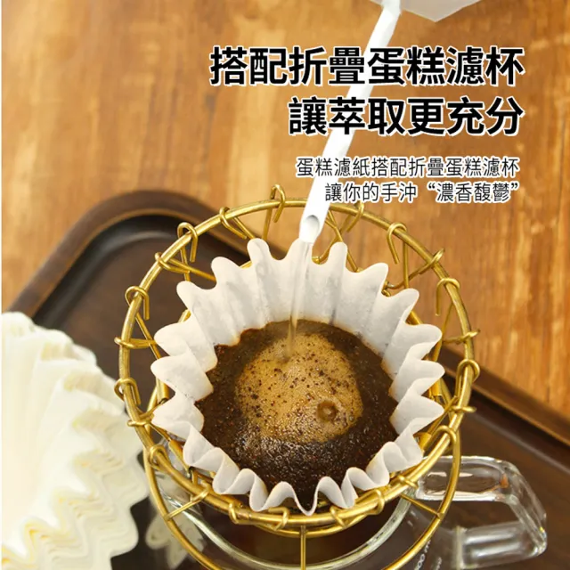 【ANTIAN】100入組 蛋糕型一次性手沖咖啡濾紙 泡茶葉過濾紙 155/185型波紋咖啡濾紙