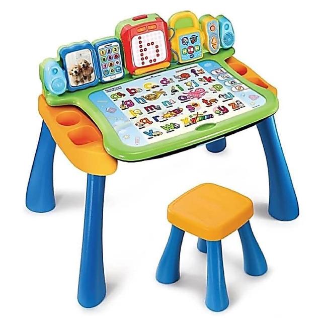 【ToysRUs 玩具反斗城】Vtech 4合1互動學習桌椅組(多功能點讀學習桌組/學前玩具/益智玩具/STEAM玩具)