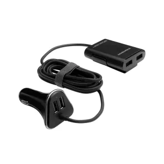 【THOMSON】車充 4USB 2.4A 前2+後2延線式 可夾式USB車充(車麗屋)