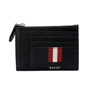 【BALLY】Trock 粒紋牛皮拉鍊卡片包(596401-黑)