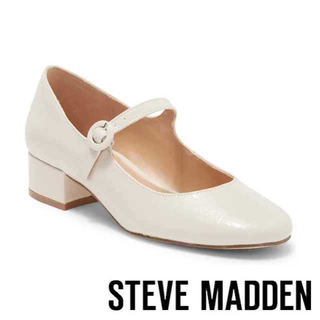 【steve madden】SESSILY 低跟圓頭瑪莉珍鞋(米杏色)