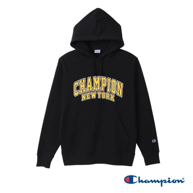 【Champion】官方直營-經典款印花連帽上衣-男(黑色)